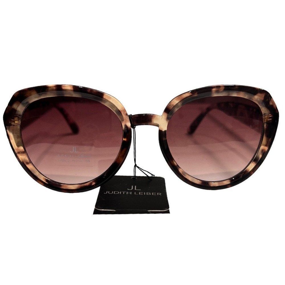 Judith Leiber Sunglasses Women’s Tortoise Round High Bridge Black‎ Brown Violet